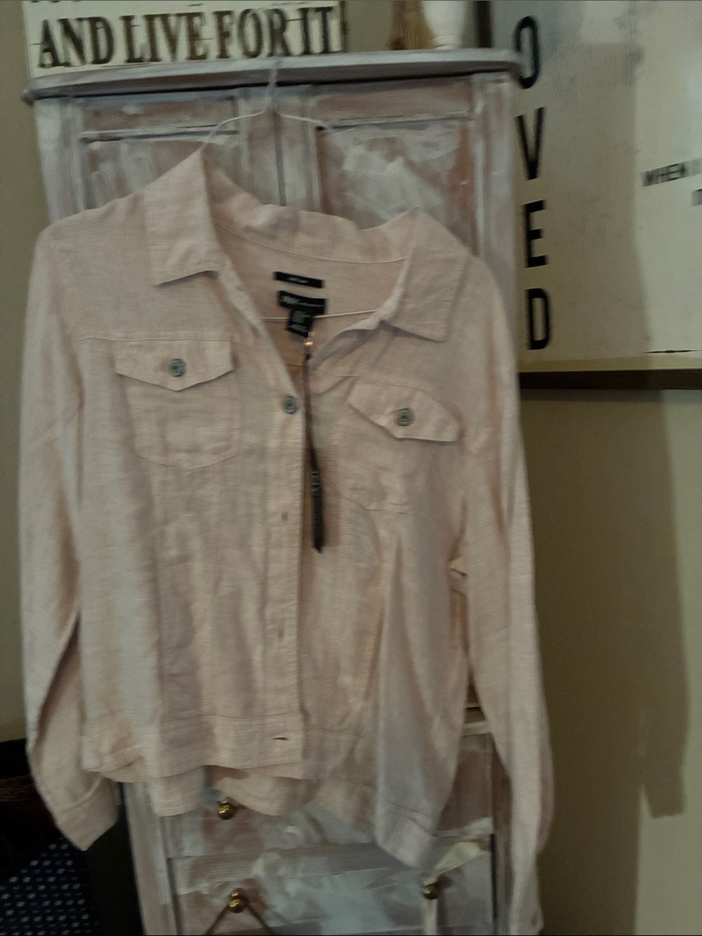 Jones New York Soft Blush Pink Jean Jacket